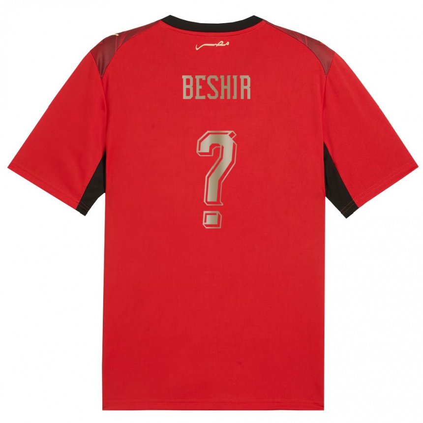נשים כדורגל מצרים Youssef Beshir #0 אדום שחור זהב ג'רזי ביתית 26-28