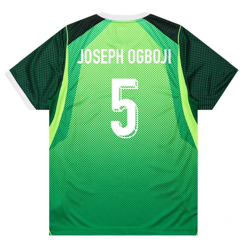 נשים כדורגל ניגריה Tochukwu Joseph Ogboji #5 ירוק לבן ג'רזי ביתית 26-28