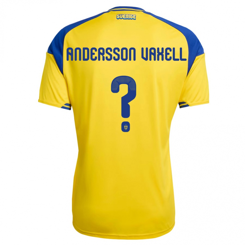 נשים כדורגל שוודיה Milo Andersson Vaxell #0 צהוב כחול לבן ג'רזי ביתית 26-28