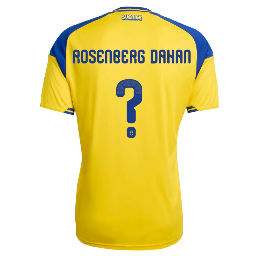 נשים כדורגל שוודיה Yoél Rosenberg Dahan #0 צהוב כחול לבן ג'רזי ביתית 26-28