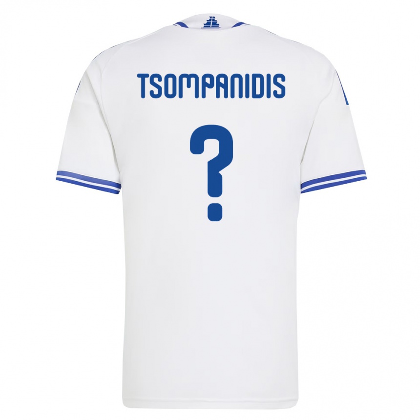 נשים כדורגל יוון Alexandros Tsompanidis #0 לבן כחול ג'רזי ביתית 26-28