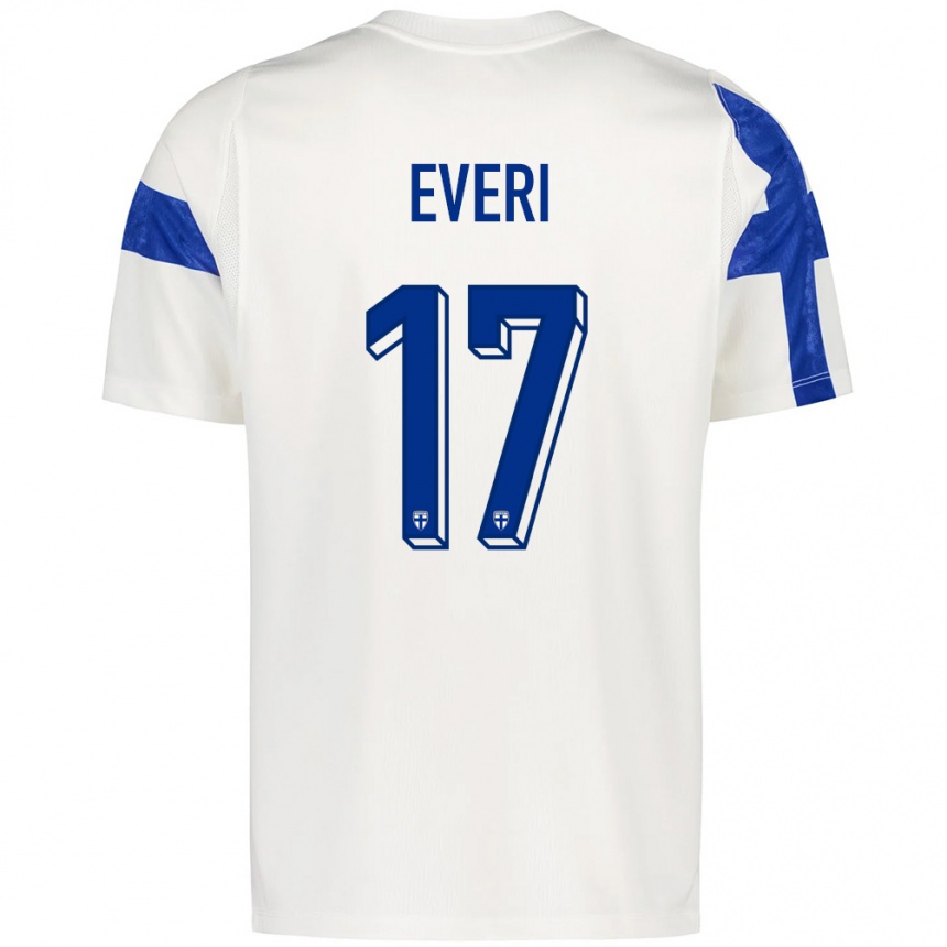 נשים כדורגל פינלנד Viljami Everi #17 לבן כחול ג'רזי ביתית 26-28