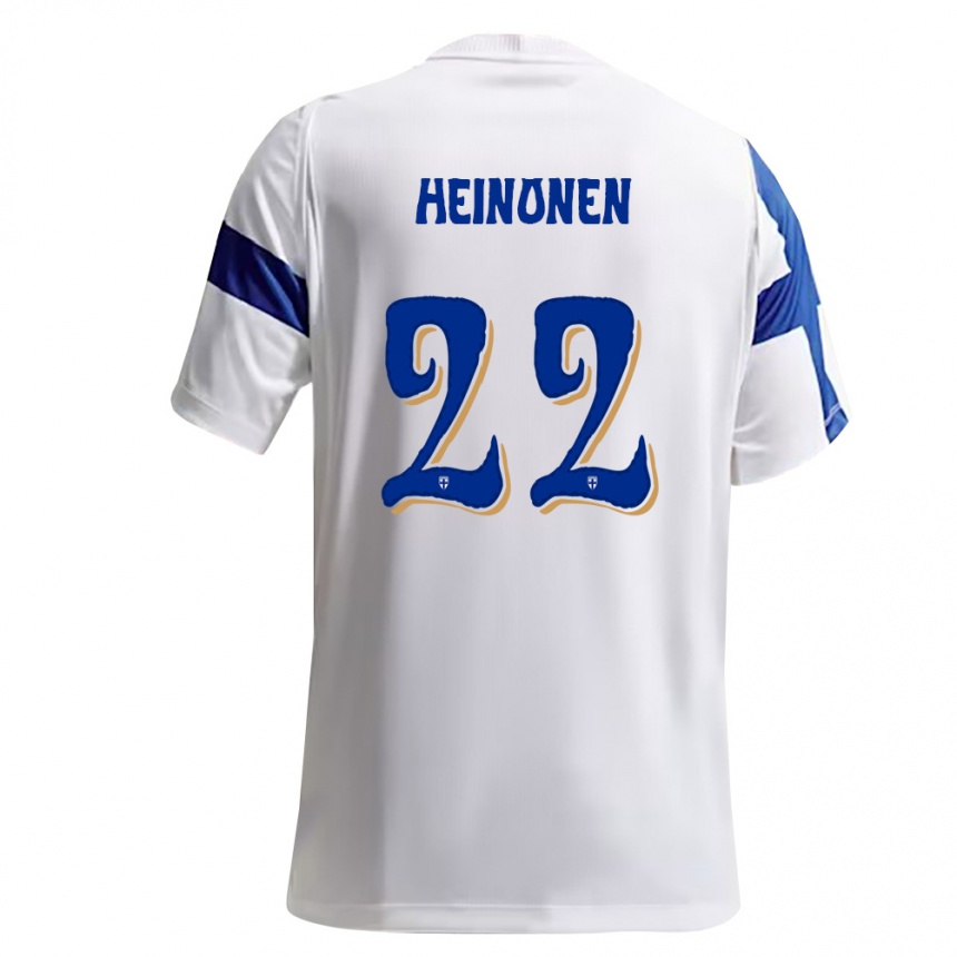 נשים כדורגל פינלנד Otto Heinonen #22 לבן כחול ג'רזי ביתית 26-28