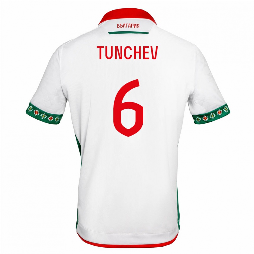 נשים כדורגל בולגריה Aleks Tunchev #6 לבן ירוק אדום ג'רזי ביתית 26-28