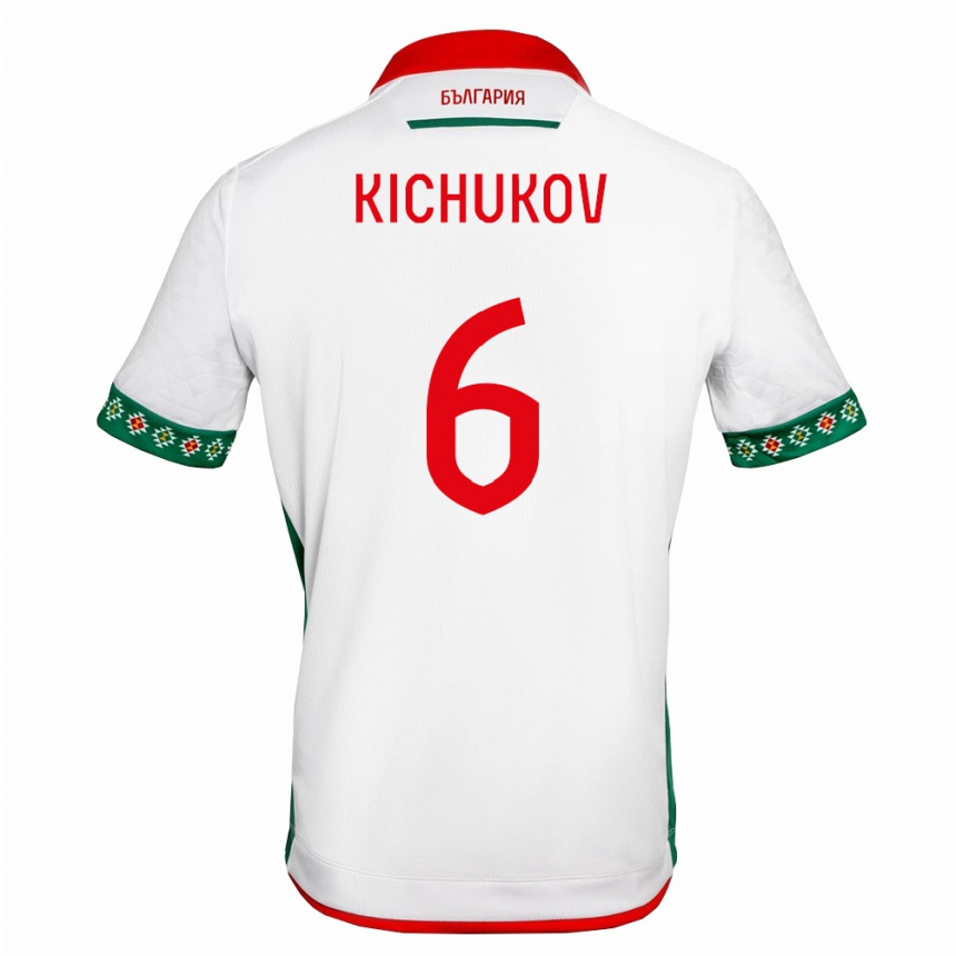 נשים כדורגל בולגריה Abdula Kichukov #6 לבן ירוק אדום ג'רזי ביתית 26-28