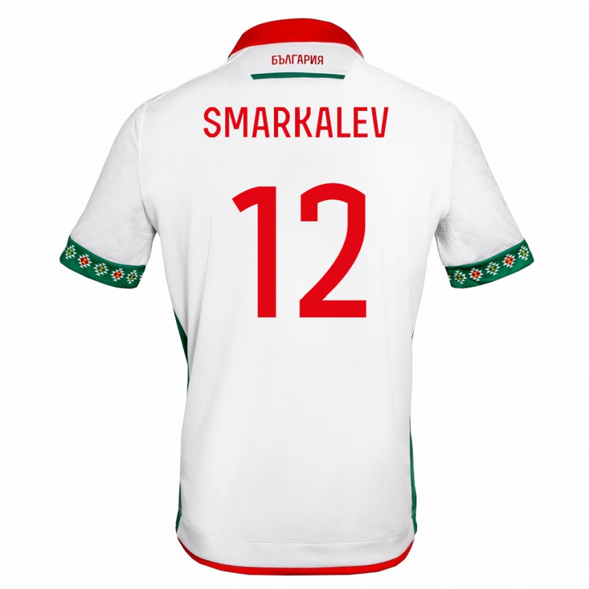 נשים כדורגל בולגריה Stefan Smarkalev #12 לבן ירוק אדום ג'רזי ביתית 26-28