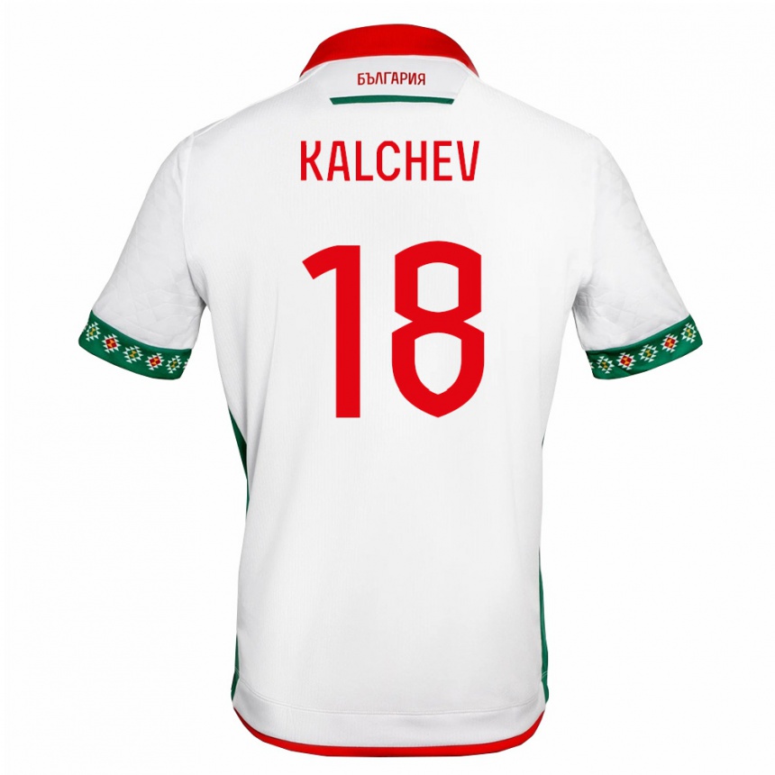נשים כדורגל בולגריה Nikola Kalchev #18 לבן ירוק אדום ג'רזי ביתית 26-28