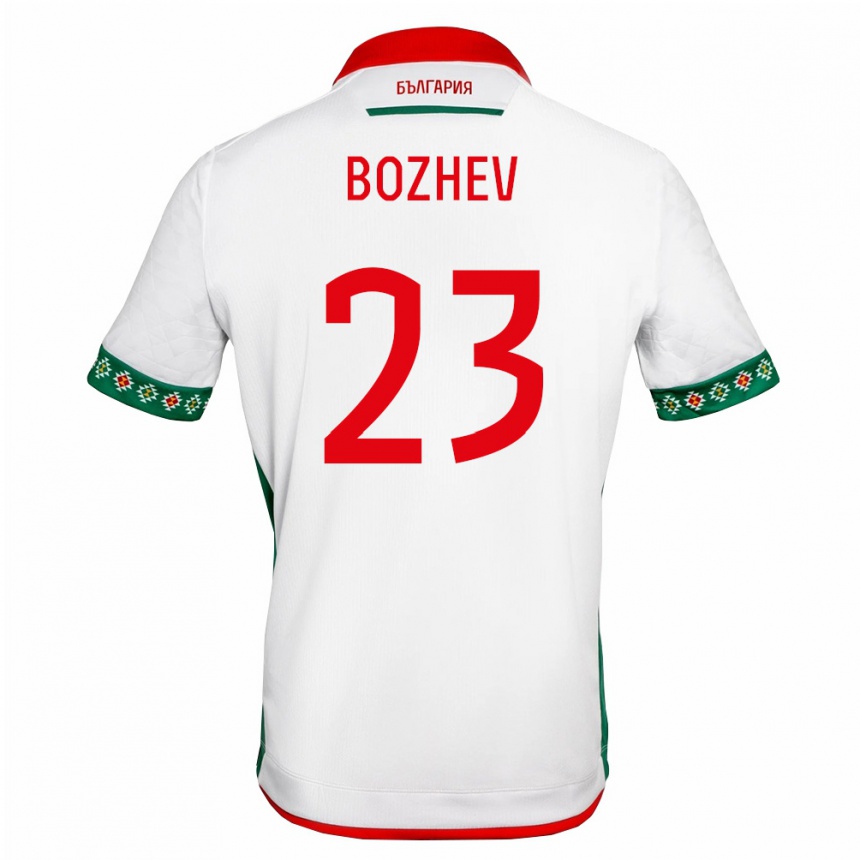 נשים כדורגל בולגריה Aleks Bozhev #23 לבן ירוק אדום ג'רזי ביתית 26-28