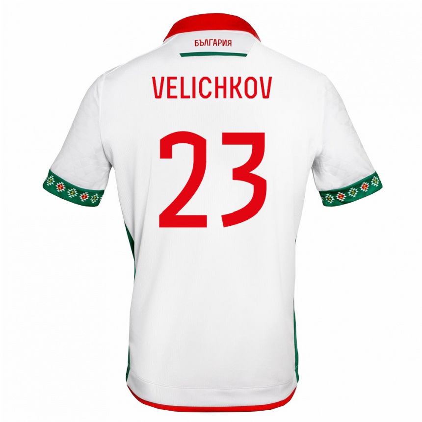 נשים כדורגל בולגריה Martin Velichkov #23 לבן ירוק אדום ג'רזי ביתית 26-28