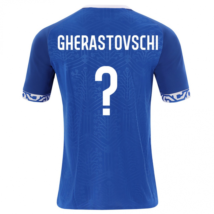 נשים כדורגל מולדובה Gherman Gherastovschi #0 כחול מלכותי לבן ג'רזי ביתית 26-28