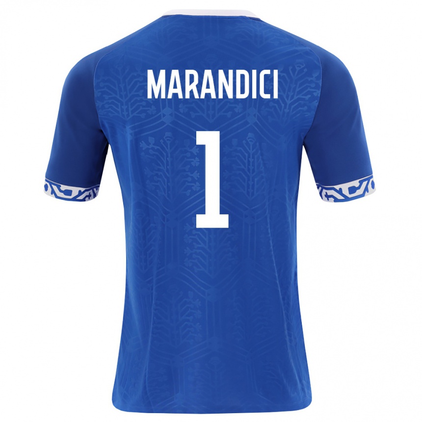 נשים כדורגל מולדובה Maxim Marandici #1 כחול מלכותי לבן ג'רזי ביתית 26-28