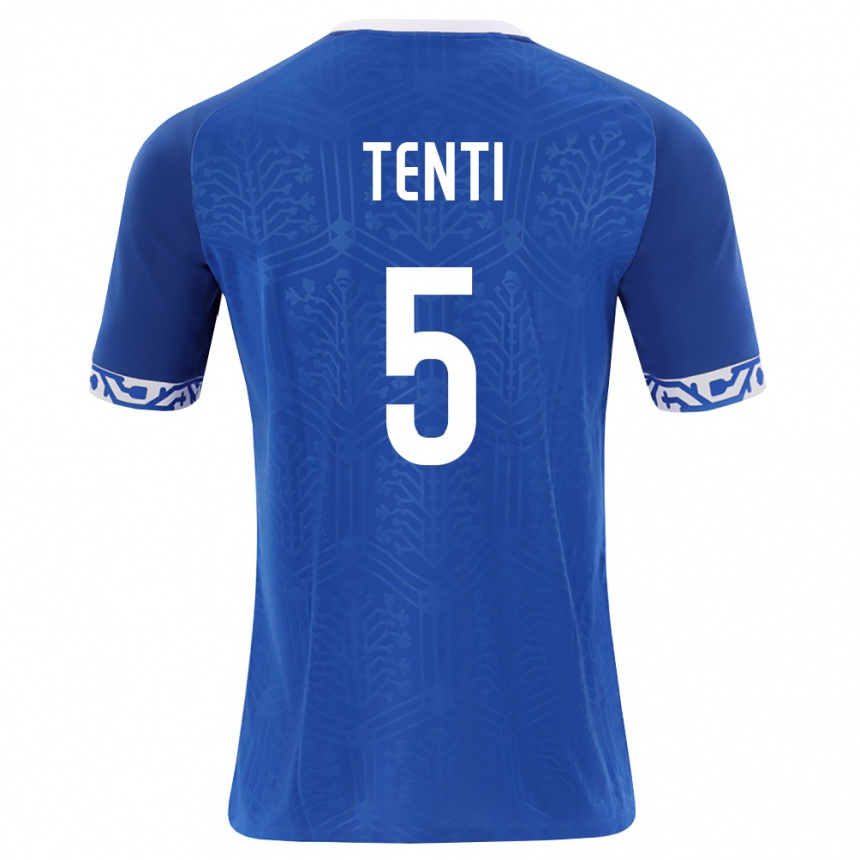 נשים כדורגל מולדובה Vlad Tenti #5 כחול מלכותי לבן ג'רזי ביתית 26-28