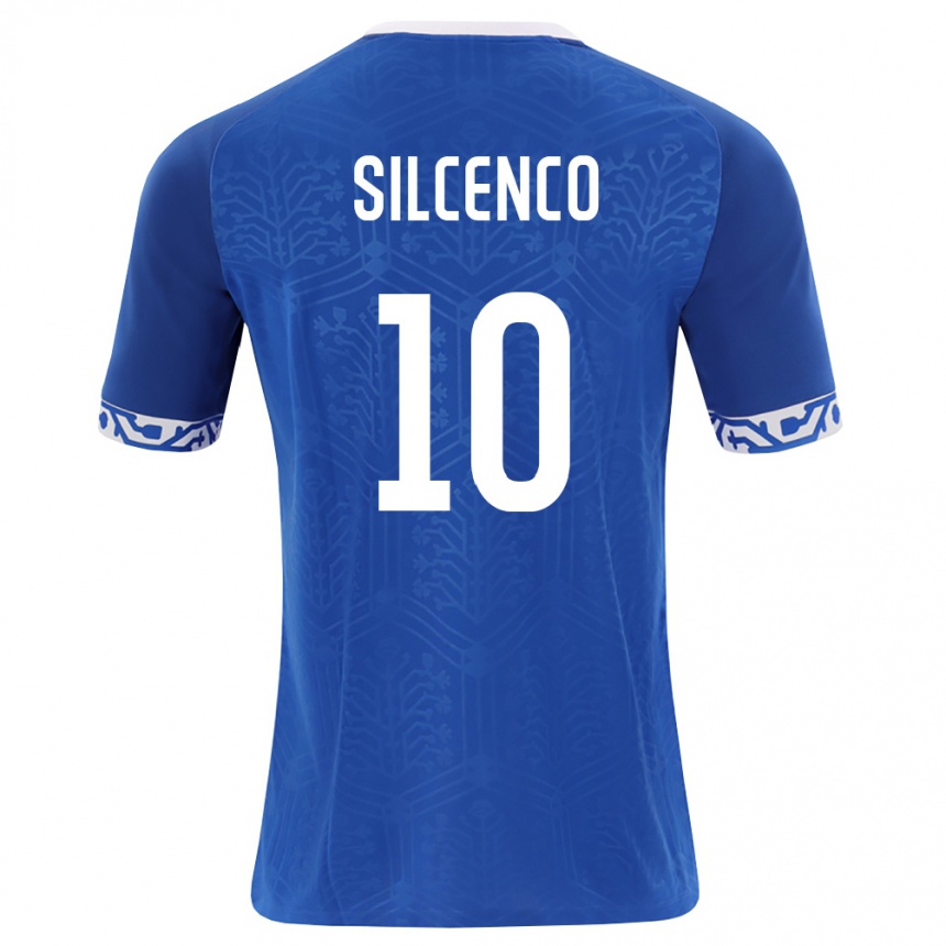 נשים כדורגל מולדובה Chiril Șilcenco #10 כחול מלכותי לבן ג'רזי ביתית 26-28