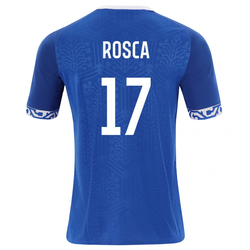 נשים כדורגל מולדובה Bogdan Rosca #17 כחול מלכותי לבן ג'רזי ביתית 26-28