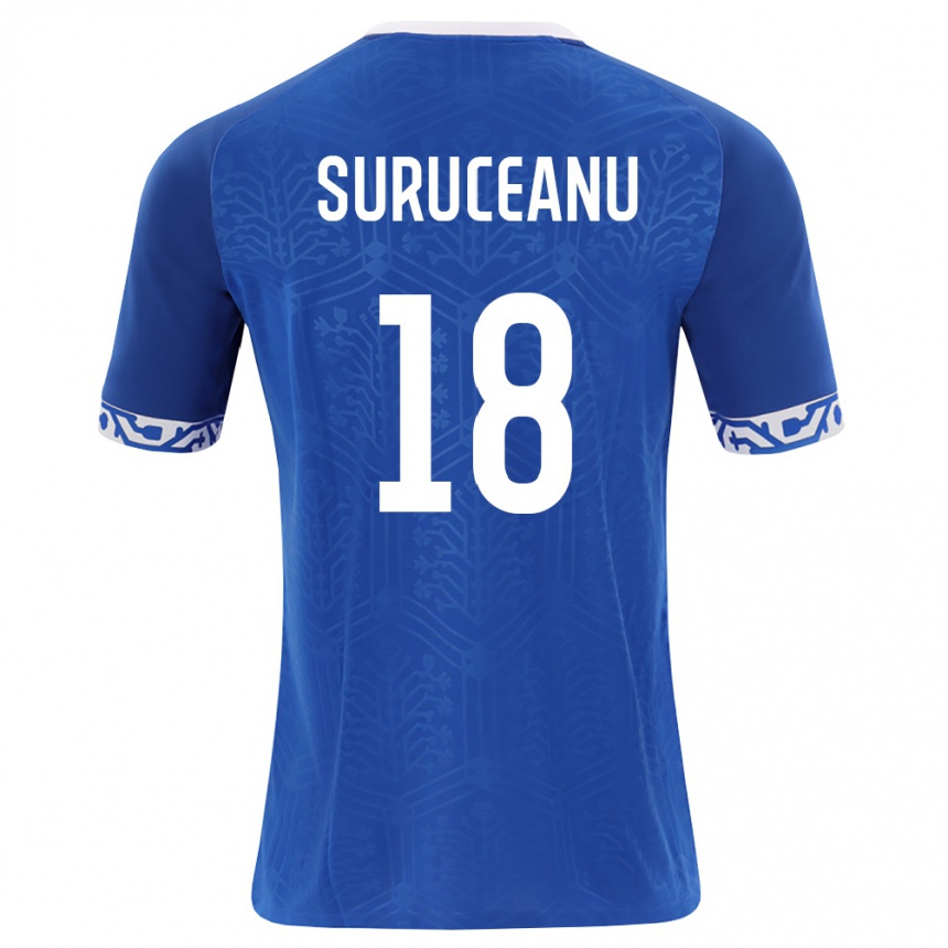 נשים כדורגל מולדובה Sebastian Suruceanu #18 כחול מלכותי לבן ג'רזי ביתית 26-28