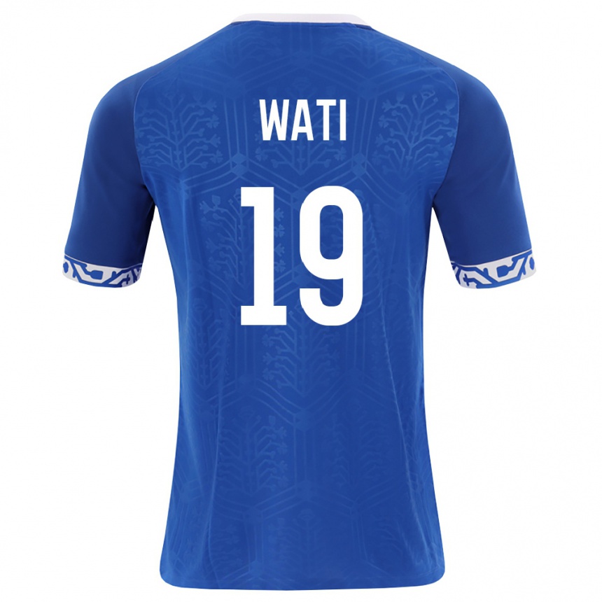 נשים כדורגל מולדובה Tamer Wati #19 כחול מלכותי לבן ג'רזי ביתית 26-28