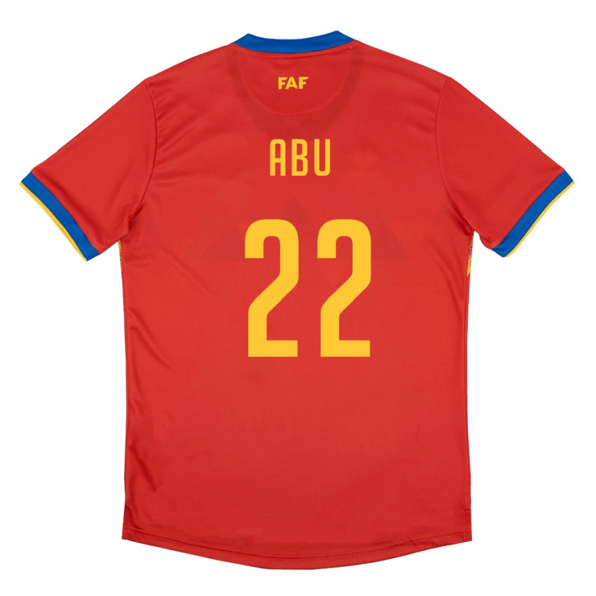נשים כדורגל אנדורה Abu #22 אדום כחול צהוב ג'רזי ביתית 26-28