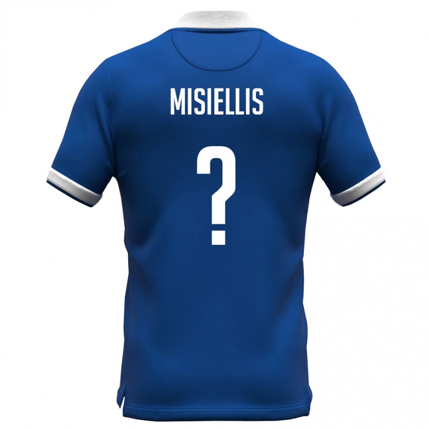 נשים כדורגל קפריסין Andreas Misiellis #0 כחול מלכותי לבן ג'רזי ביתית 26-28