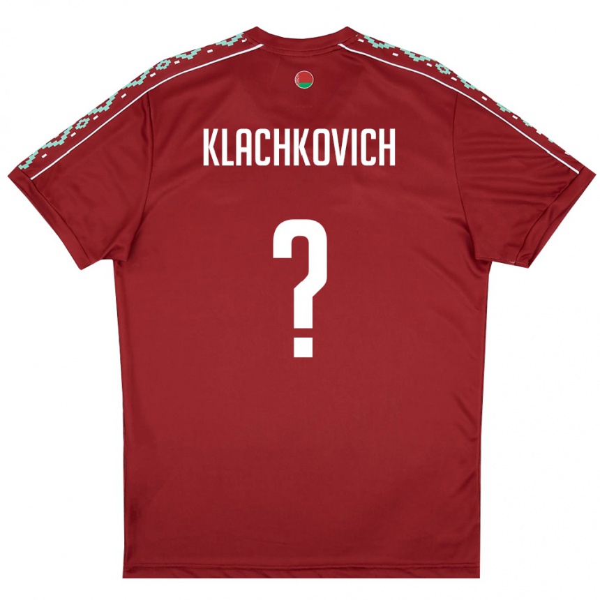נשים כדורגל בלארוס Mikhail Klachkovich #0 אדום עמוק לבן ג'רזי ביתית 26-28