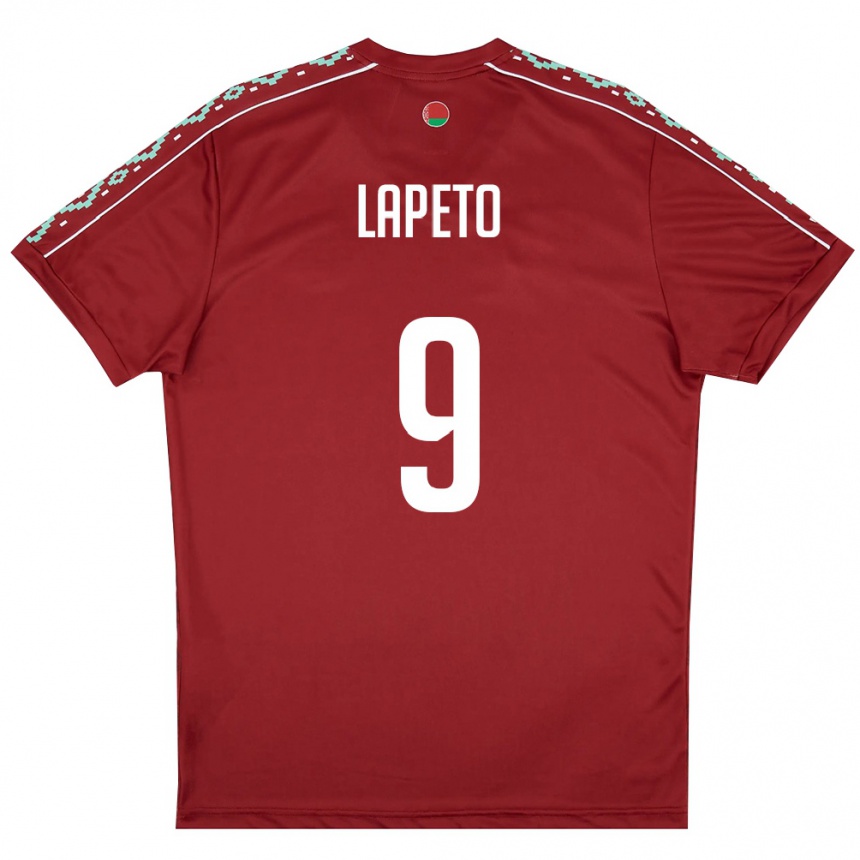 נשים כדורגל בלארוס Rodion Lapeto #9 אדום עמוק לבן ג'רזי ביתית 26-28