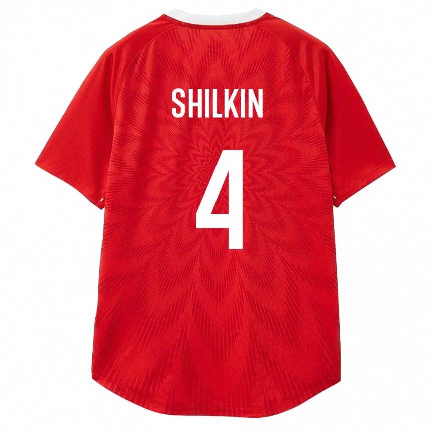 נשים כדורגל רוסיה Egor Shilkin #4 אדום לבן חום ג'רזי ביתית 26-28