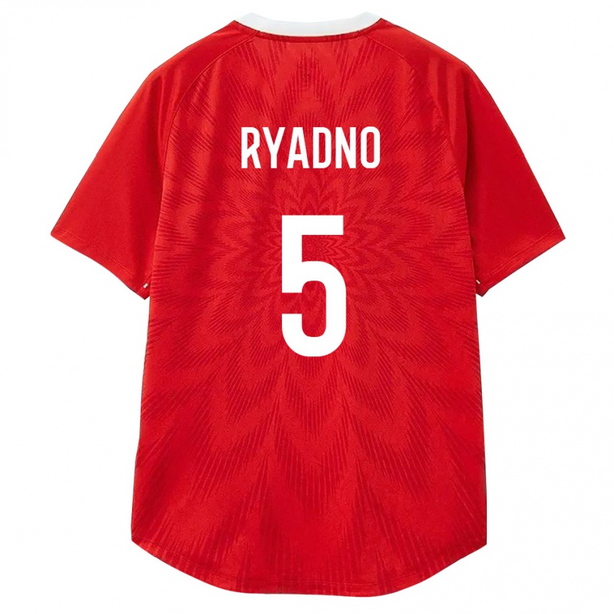 נשים כדורגל רוסיה Mikhail Ryadno #5 אדום לבן חום ג'רזי ביתית 26-28