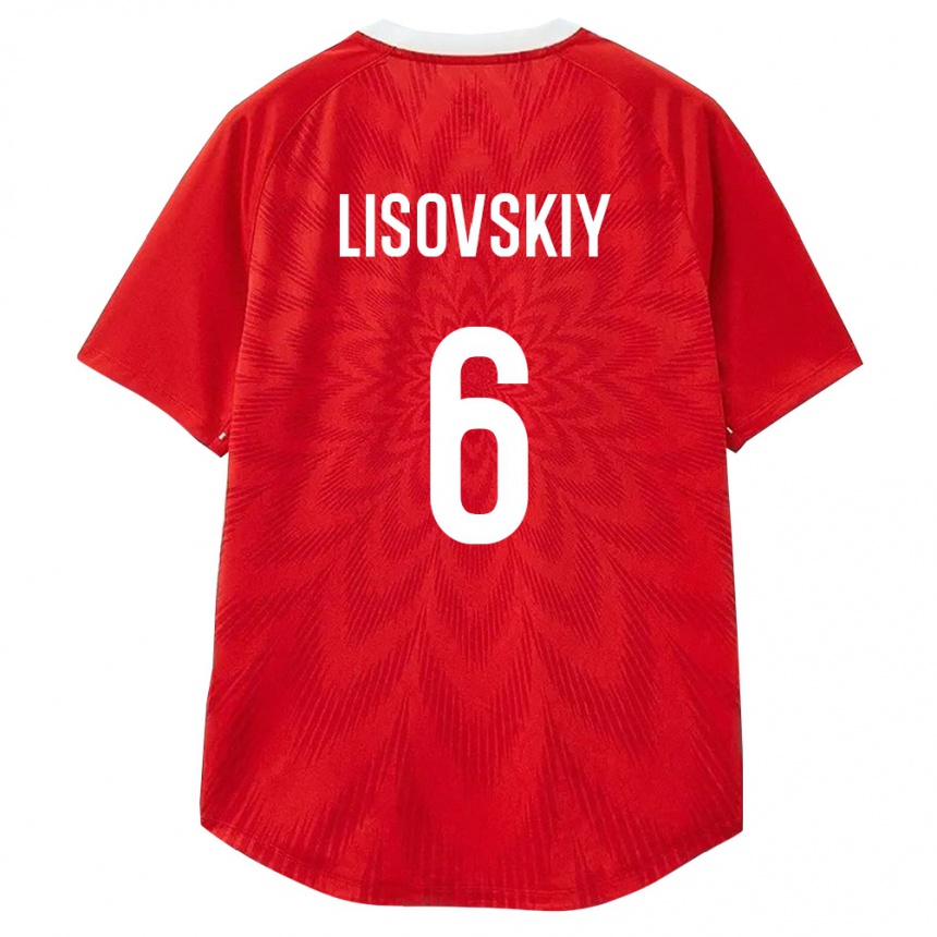 נשים כדורגל רוסיה Ivan Lisovskiy #6 אדום לבן חום ג'רזי ביתית 26-28