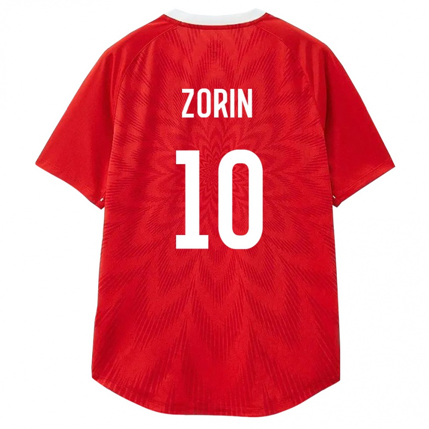 נשים כדורגל רוסיה דניל זורין #10 אדום לבן חום ג'רזי ביתית 26-28