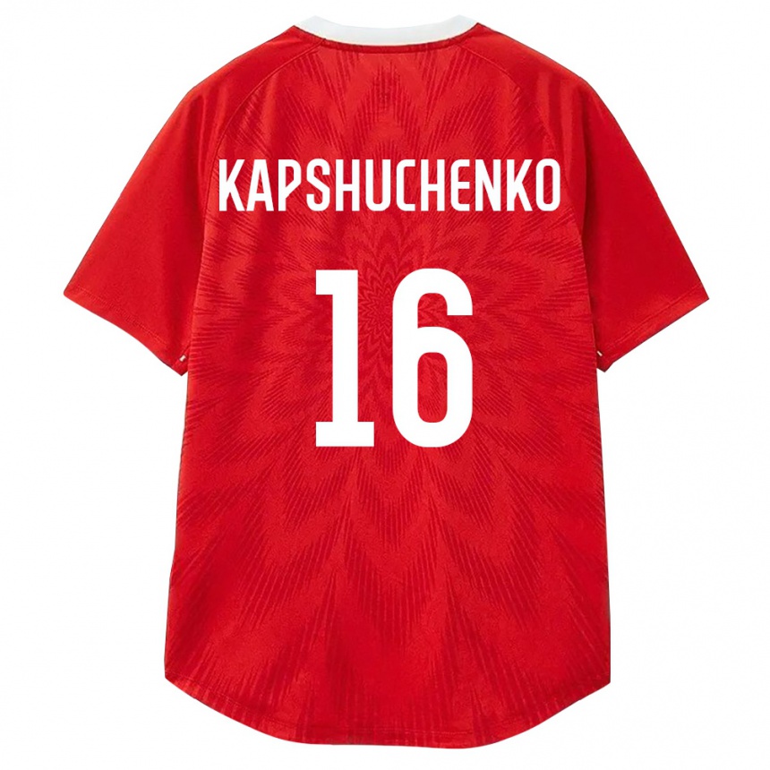 נשים כדורגל רוסיה Arkhip Kapshuchenko #16 אדום לבן חום ג'רזי ביתית 26-28