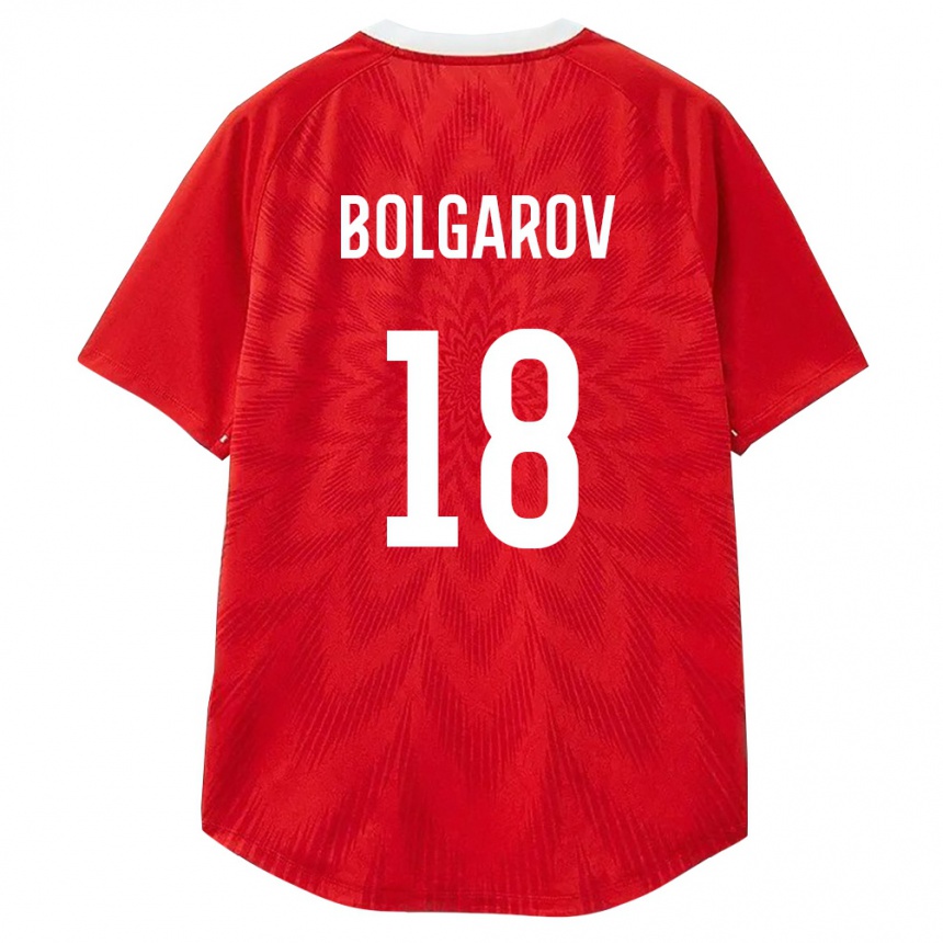 נשים כדורגל רוסיה Ivan Bolgarov #18 אדום לבן חום ג'רזי ביתית 26-28