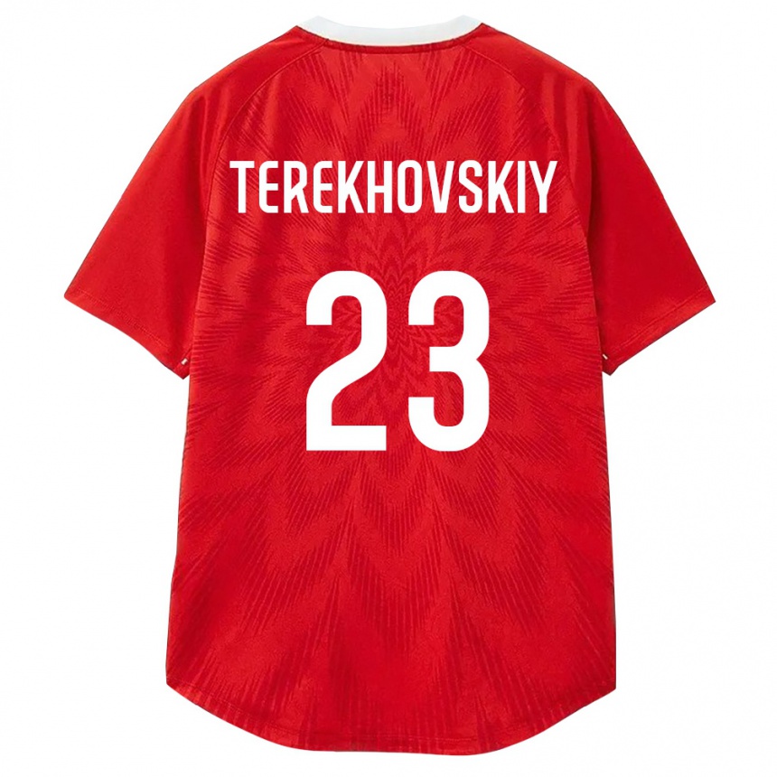 נשים כדורגל רוסיה Ignat Terekhovskiy #23 אדום לבן חום ג'רזי ביתית 26-28