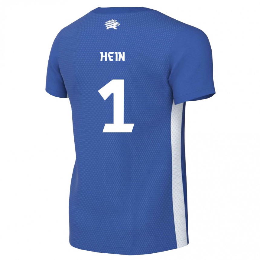 נשים כדורגל אסטוניה קרל יקוב היין #1 כחול כהה לבן ג'רזי ביתית 26-28