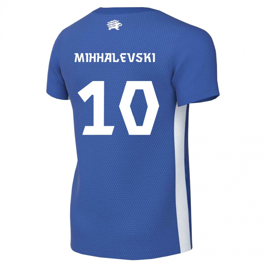 נשים כדורגל אסטוניה Robert Mihhalevski #10 כחול כהה לבן ג'רזי ביתית 26-28
