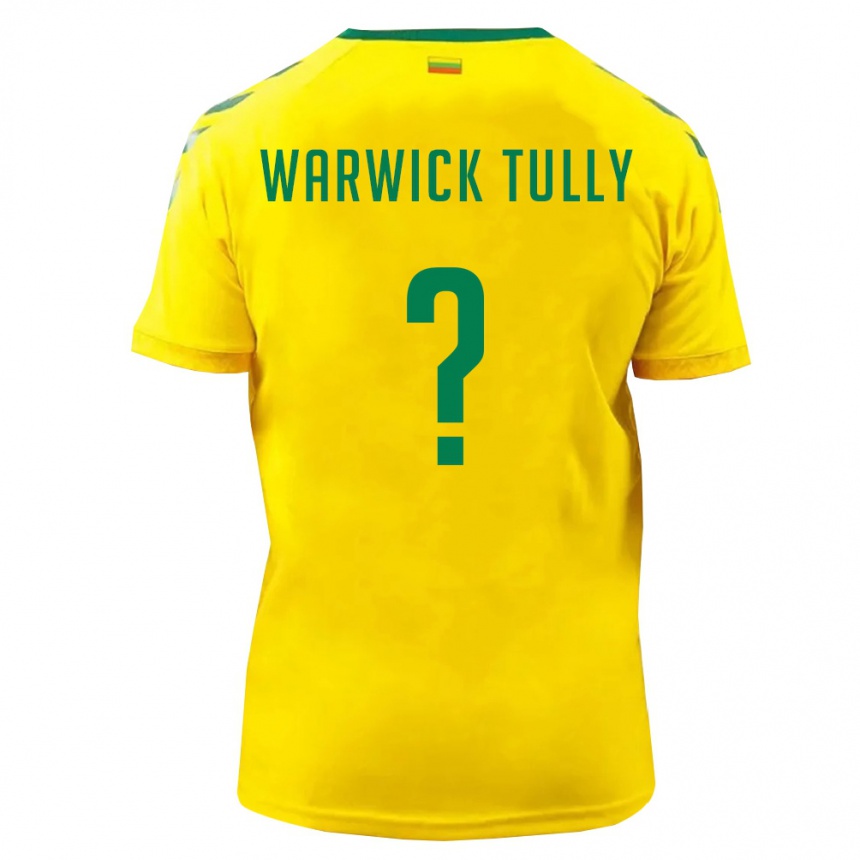 נשים כדורגל ליטא Benjamin Warwick Tully #0 צהוב ירוק ג'רזי ביתית 26-28