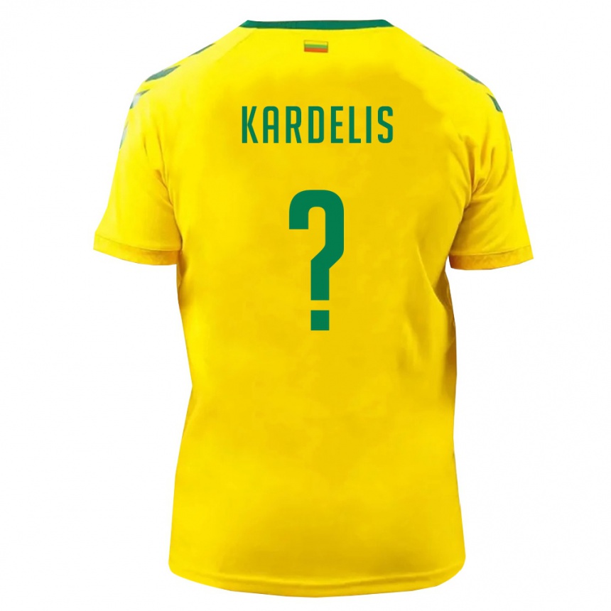 נשים כדורגל ליטא Rojus Kardelis #0 צהוב ירוק ג'רזי ביתית 26-28
