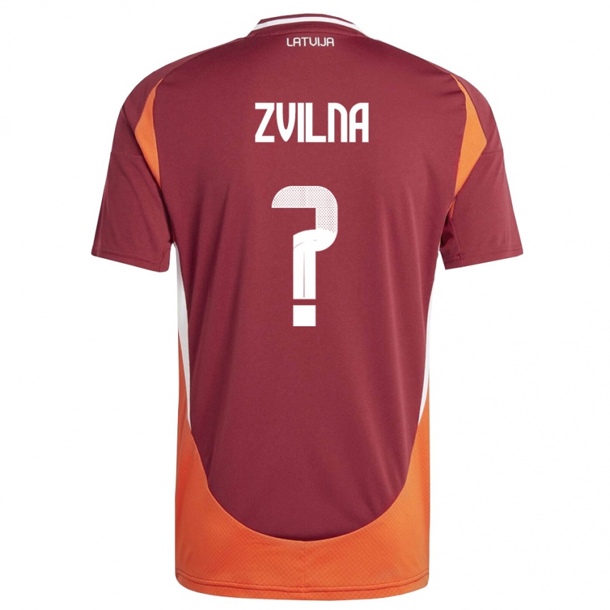 נשים כדורגל לטביה Kristaps Zvilna #0 אדום עמוק לבן כתום ג'רזי ביתית 26-28