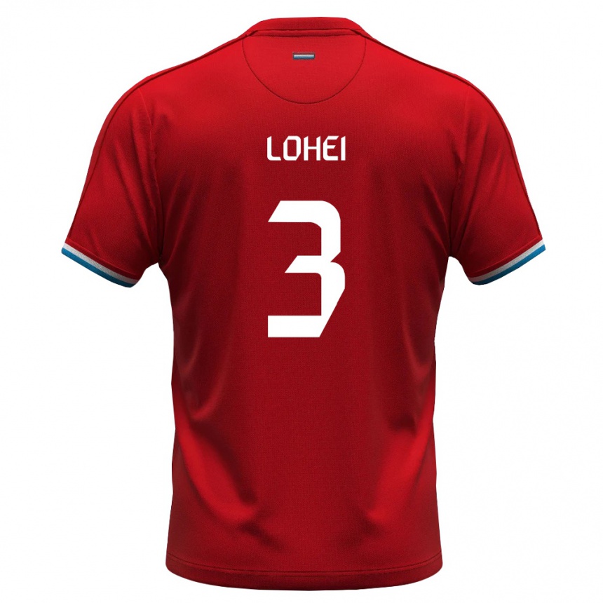 נשים כדורגל לוקסמבורג Fabio Lohei #3 אדום לבן כחול ג'רזי ביתית 26-28