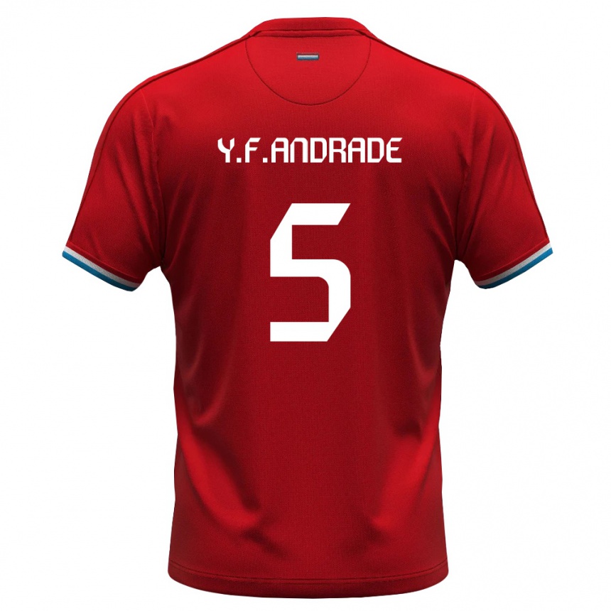 נשים כדורגל לוקסמבורג Ydson Figueiredo Andrade #5 אדום לבן כחול ג'רזי ביתית 26-28