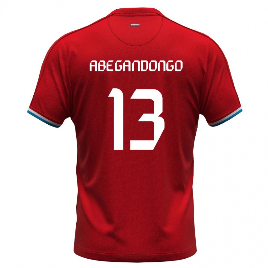 נשים כדורגל לוקסמבורג Prince Abega Ndongo #13 אדום לבן כחול ג'רזי ביתית 26-28