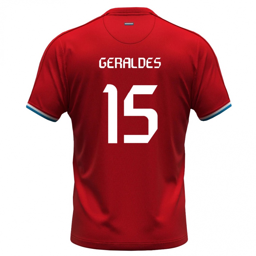נשים כדורגל לוקסמבורג Tiago Geraldes #15 אדום לבן כחול ג'רזי ביתית 26-28