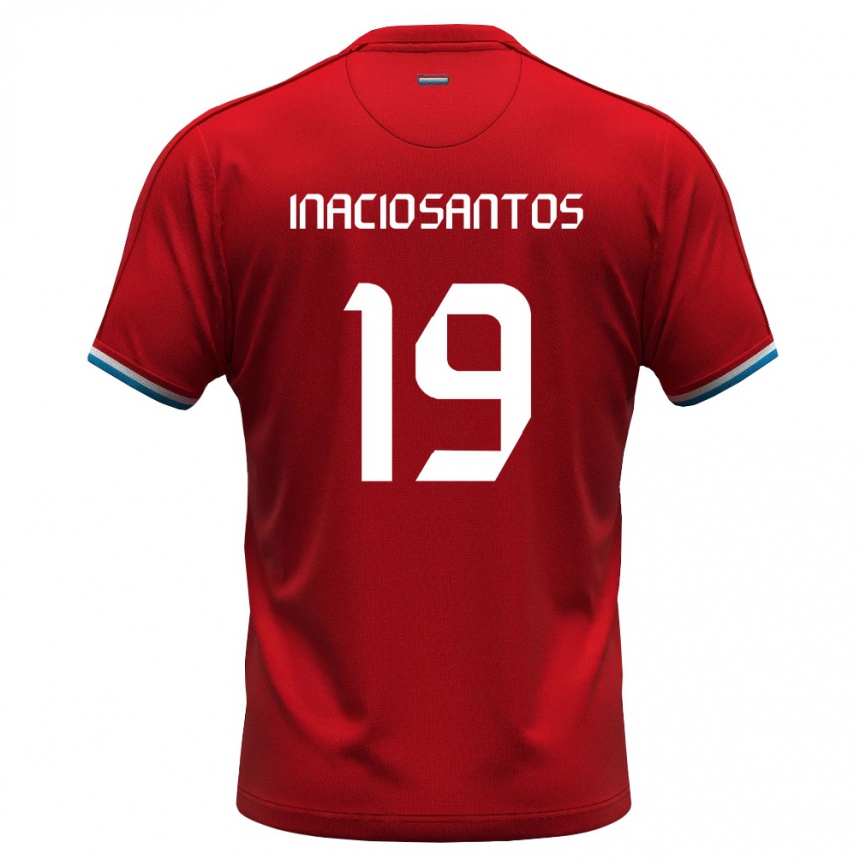 נשים כדורגל לוקסמבורג Santiago Inacio Santos #19 אדום לבן כחול ג'רזי ביתית 26-28