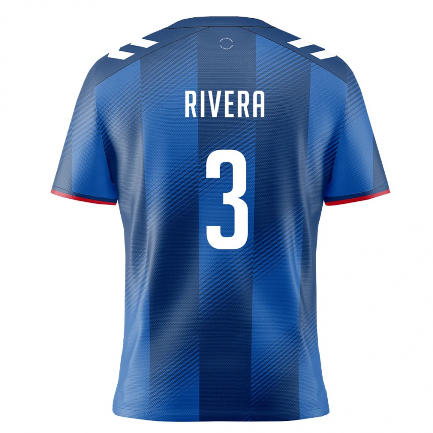 נשים כדורגל פוארטו ריקו Nicholas Rivera #3 כחול מלכותי אדום לבן ג'רזי ביתית 26-28