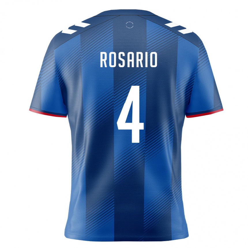נשים כדורגל פוארטו ריקו Adrián Rosario #4 כחול מלכותי אדום לבן ג'רזי ביתית 26-28