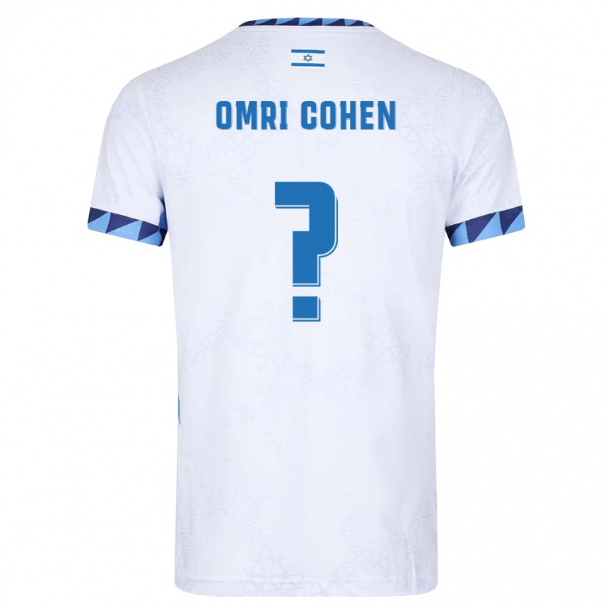 נשים כדורגל ישראל Omri Cohen #0 לבן כחול בהיר ג'רזי ביתית 26-28