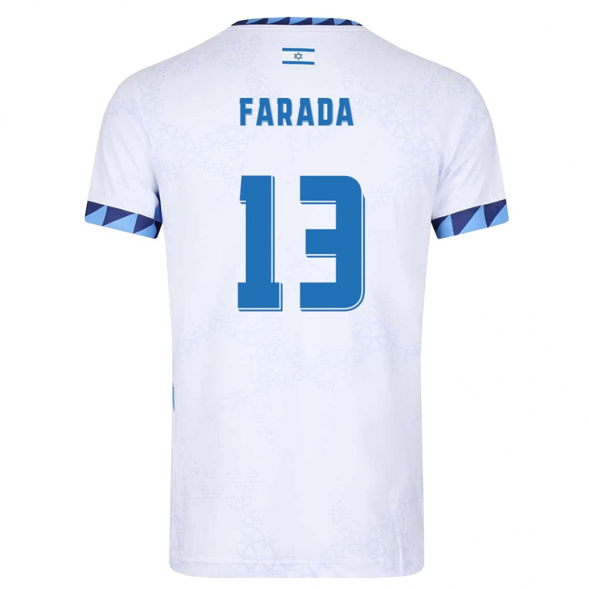 נשים כדורגל ישראל Ayano Farada #13 לבן כחול בהיר ג'רזי ביתית 26-28