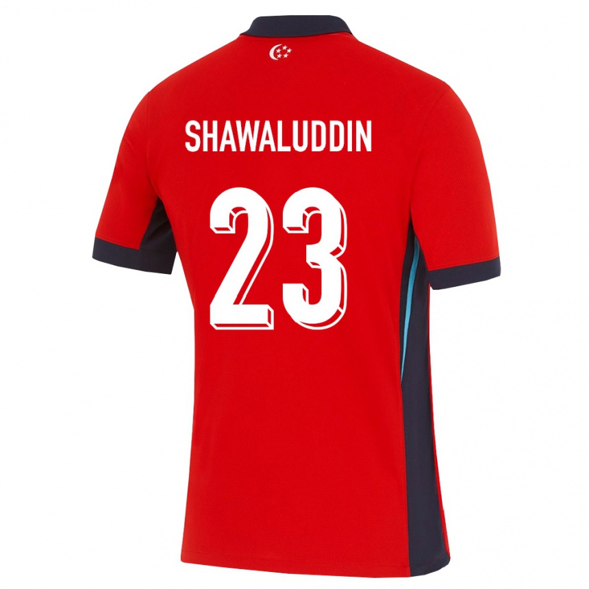נשים כדורגל סינגפור Naqeeb Shawaluddin #23 אדום לבן שחור ג'רזי ביתית 26-28
