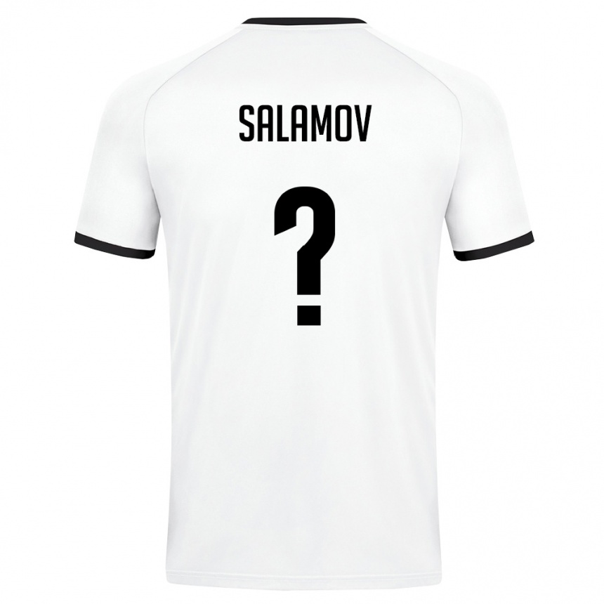 נשים כדורגל אוזבקיסטן Ziyodullo Salamov #0 לבן ירוק כהה הרחק ג'רזי 26-28