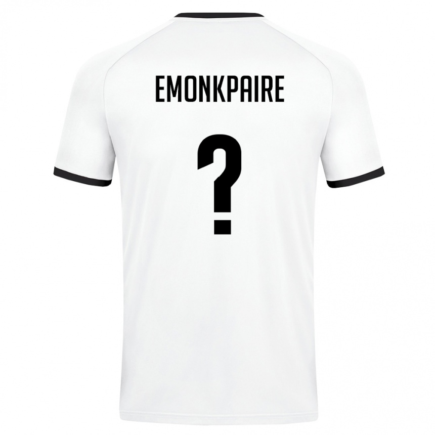 נשים כדורגל אוזבקיסטן Emmanuel Emonkpaire #0 לבן ירוק כהה הרחק ג'רזי 26-28