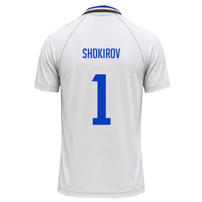 נשים כדורגל אוזבקיסטן Ibrokhim Shokirov #1 לבן ירוק כהה הרחק ג'רזי 26-28