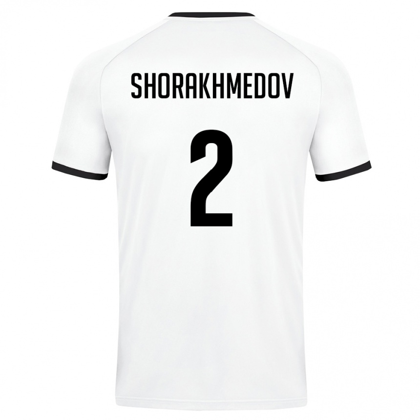 נשים כדורגל אוזבקיסטן Shorakhim Shorakhmedov #2 לבן ירוק כהה הרחק ג'רזי 26-28